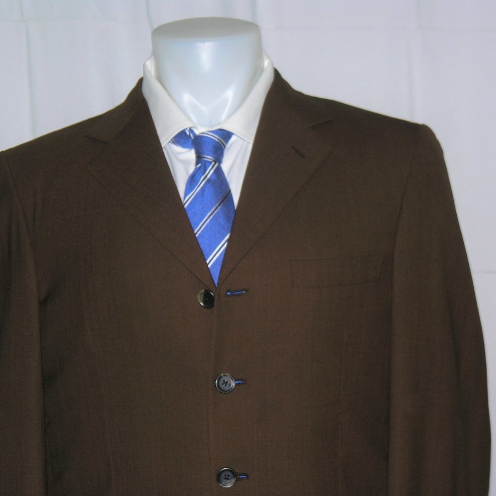 Brioni Celio Escorial Wool Solid Brown Custom Fou… - image 3